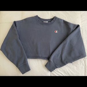 Cropped Blue Champion Crewneck